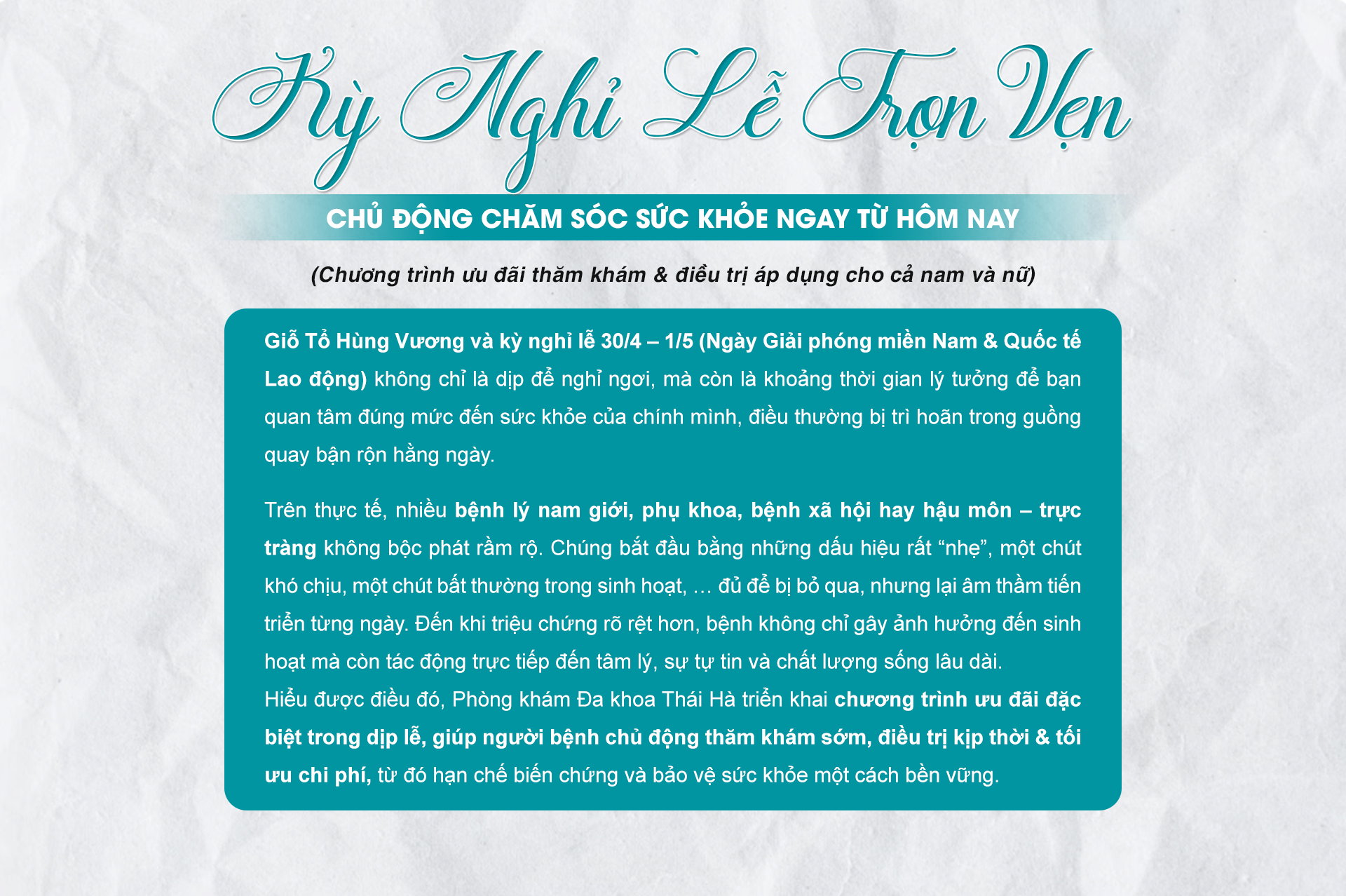 Ưu Đãi Đại Lễ 30/4 - 1/5