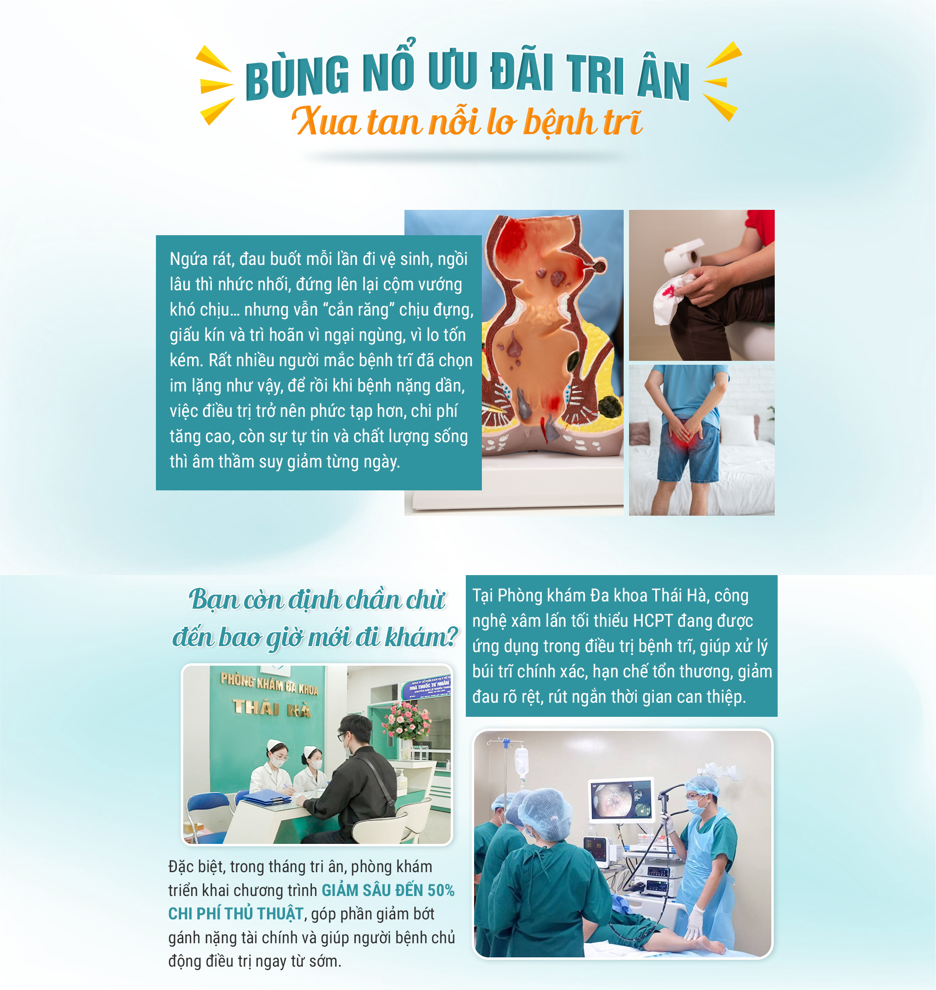 Ưu Đãi Gói Khám Bệnh Trĩ